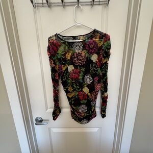 Guess floral long sleeve shirt size m